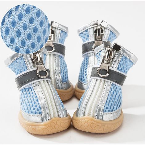 Chaussures Pour Chien - Maille Respirante Et Semelle Eva - Protection Coussinets Pour Petit Chien - Lot De 4 (1/5)
