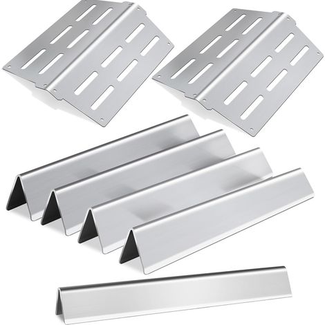 Convient aux barbecues à gaz, pièces de rechange, acier inoxydable, ensemble de 7 pièces.
