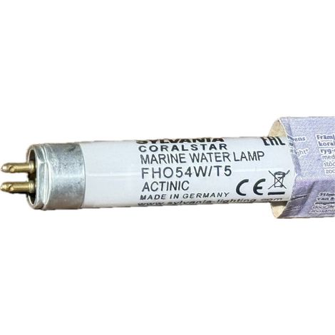 Tube fluorescent 54W spécial aquarium d'eau de mer lumiere 10000K bleue actinique L1150mm T5 CORALStar SYLVANIA (1/2)