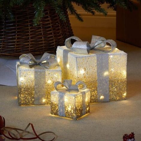 Sparkly Faux Gift Boxes Gold (1/5)