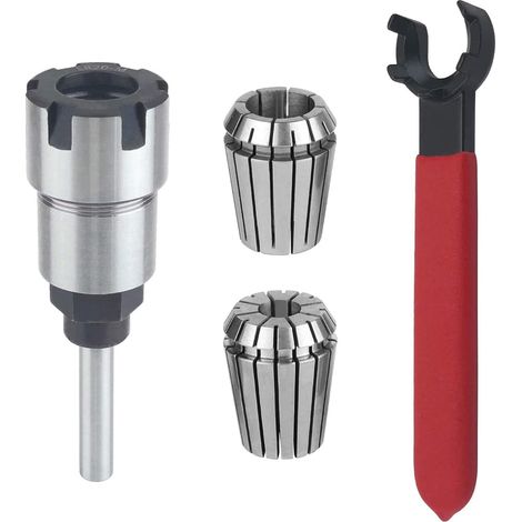 Adaptateur convertisseur de mandrin d'extension de colle pour fraise de routeur, convertit un embout de 1/2,1/4" avec pince à ressort ER20 (1/5)