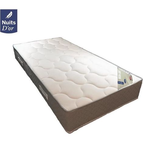 Lot de 2 Matelas 70x190 Mousse Haute Résilience HR 35 Kg/m3 - Hauteur 24 CM - Soutien Trés Ferme 70 190 Moonlight (1/3)