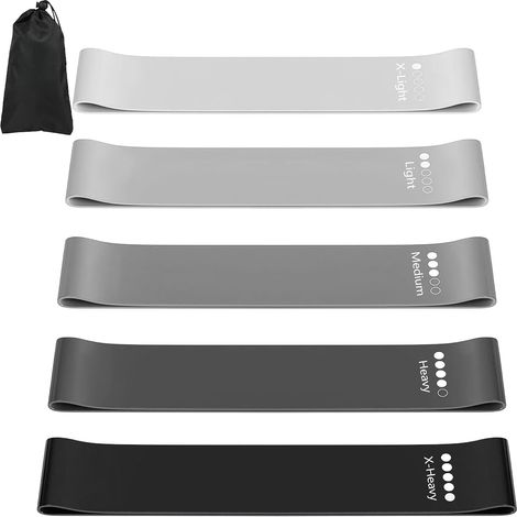 Elastique Musculation, Bande Elastique Musculation (Lot de 5), Elastique Sport avec Manuel D'instructions Et Sac Rangement, Resistance Band pour Fitness, Pilates, Yoga, étirements (1/5)