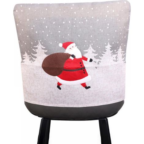 Housse De Chaise De Noël - Tissu Non Tissé - Pour Décoration De Table De Fête - Lot De 4 (1/5)