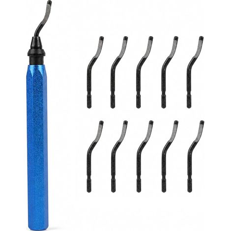 Outil d’ébavurage Manuel, Deburring Tool, Matériaux d'ébavurage, avec 10 Lames de Rechange en Acier, pour Tuyaux D'impression 3D, Plastique, Aluminium, Cuivre, PVC et Acier (1/5)