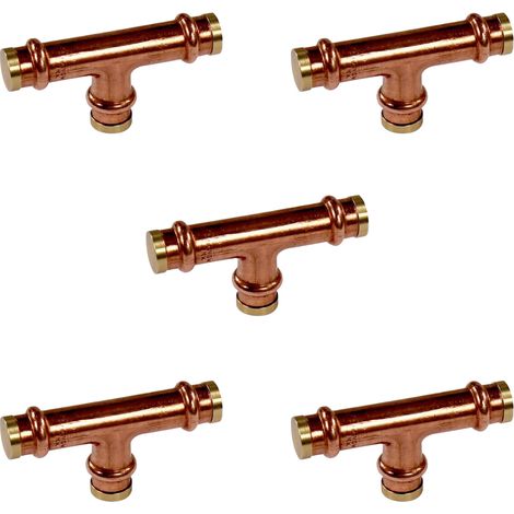Lot de 5 Boutons de meuble cuivre et laiton "Vintage - Retro" - Arcanaute (1/4)