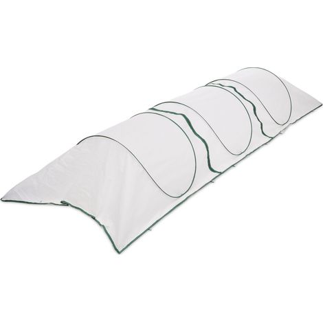 Relaxdays Plant Tunnel, 3.5 m, Pop-Up Greenhouse, Vegetable & Strawberry, against Pests, Gardening Tent, Foldable, White