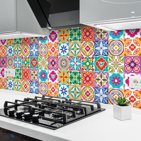 Sticker Mural Carrelage adhésif Cuisine Salle de Bain - 24 STICKERS CARRELAGES AZULEJOS PASCALINA - 24stickers10x10cm (1/5)