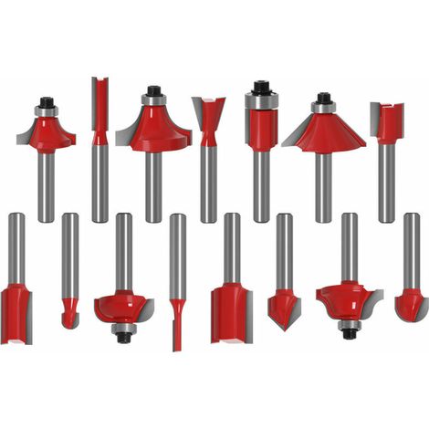royaluxe - 15pcs 6.35mm Queue Fraise à Bois Fraise à Rainurer -Router Bits 1/4 Queue Tungsten Carbide Milling Cutter Router Bit Kit, (1/5)