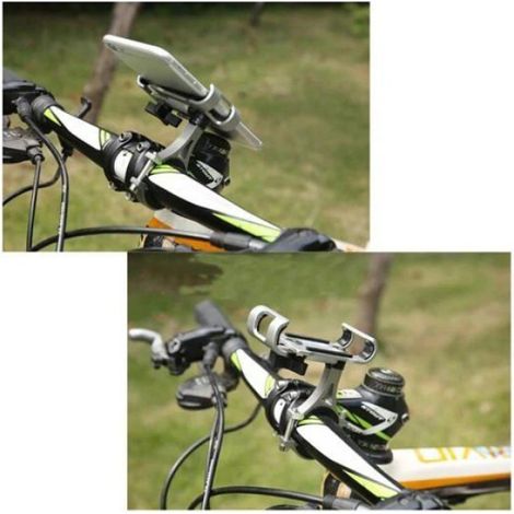 Support Téléphone Portable - Pour Guidon Vélo Moto - Aluminium - Convient 3,5 À 6,5 Pouces - Noir (1/3)