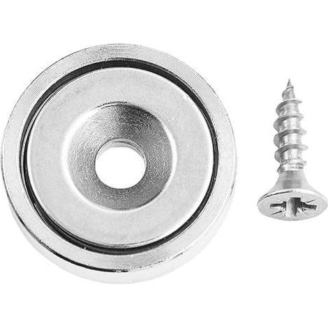 MAGNETE NEODIMIO TONDO CON VITE 25x7  FORZA 16 KG (1/5)