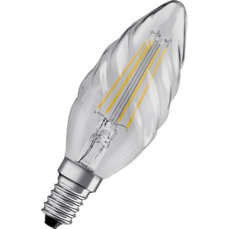 Osram Lampadina LED a Fiamma Torcita 4W Trasparente E14