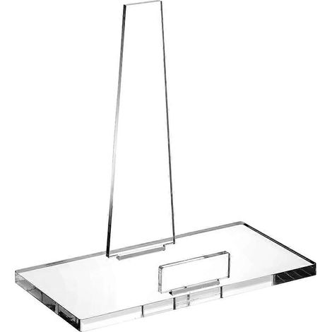Présentoir en acrylique de 20 cm (8 pouces) pour cartes postales, assiettes et photos, avec base carrée, idéal pour la maison ou le bureau. (1/5)