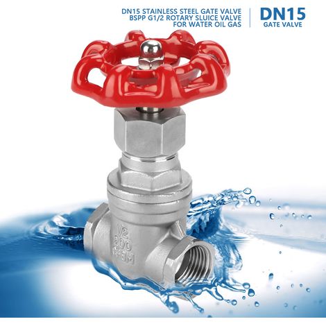 Robinet vanne inox DN15 filetage G1/2 BSPP, vanne d'arrêt rotative pour eau huile gaz (1/5)