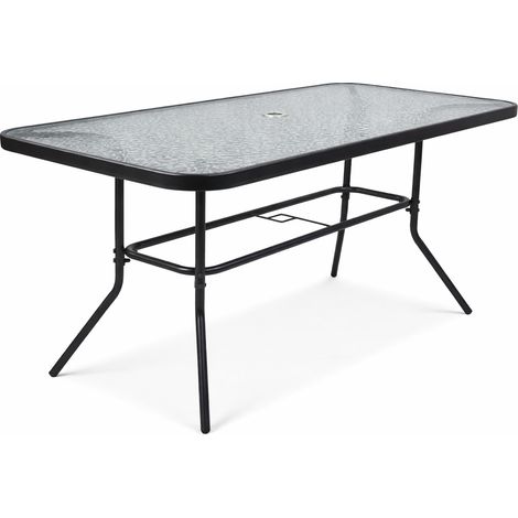 Mesa de comedor de jardín de cristal 110x55 70x110x55 - VCM