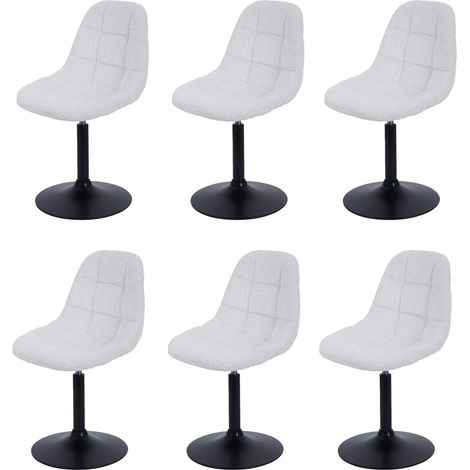 Lot de 6 chaises de salle à manger HWC-A60, chaise de cuisine chaise pivotante, acier MVG tissu/textile chenille (465g/m (1/5)