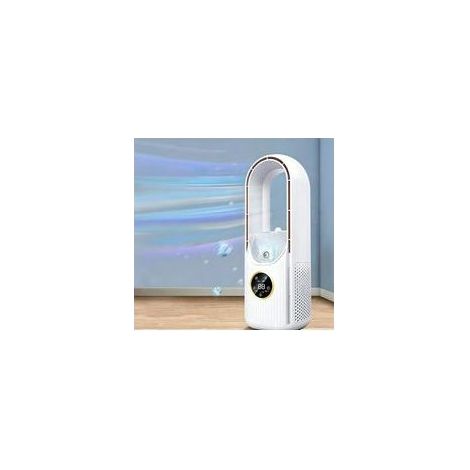 Leiser, blattloser Turmventilator – 35 dB – 6 Geschwindigkeitsstufen – Luftbefeuchtung – 6-Stunden-Timer – LED-Anzeige – Für Schlaf- und Wohnzimmer – Enlenk