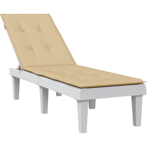 Liegestuhl-Auflage Melange Beige (75+105) x 50 x 4 cm Stoff
