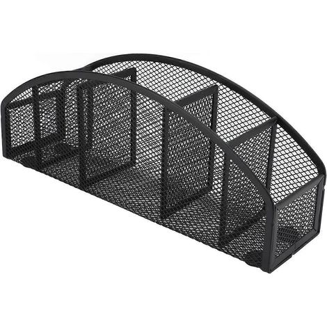 Stiftehalter aus Metallgewebe mit 5 Fächern, gebogener Stifteaufbewahrungsorganizer für Zuhause, Schule und Büro