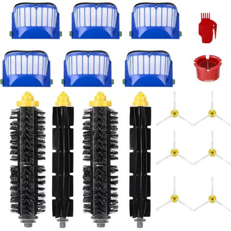 Accessoires de Remplacement pour iRobot Roomb 600 Séries 650 660 670 675 676 677 680 681 692 694 697 698, 4 brosses principales, 6 filtres, 6 brosses latérales (1/4)