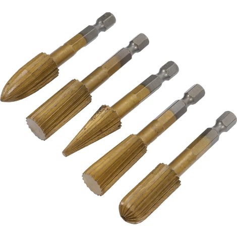 5 pièces Set de Rotatives Acier Rapide pour Sculpture Jade Multifonction Outil à Main (1/5)