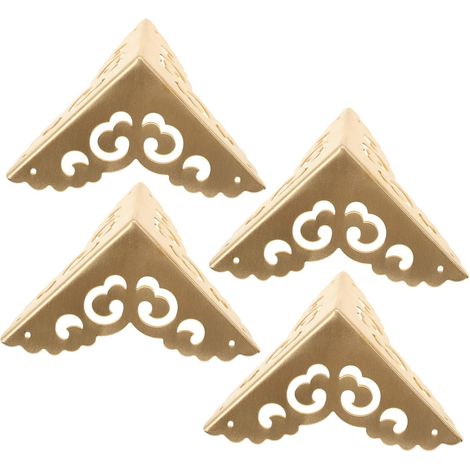 Lot de 4 protections d'angle métalliques décoratives pour boîtes (1/5)