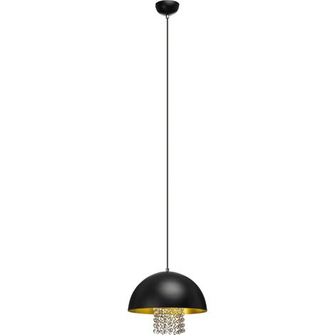 Premier Housewares Black Metal with Crystals Pendant Light