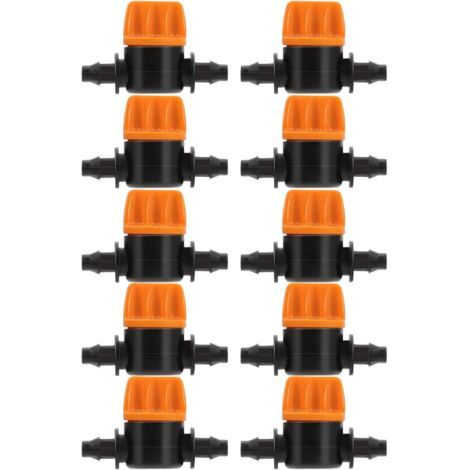 10 Pièces Vanne de Commutation D'irrigation Goutte à Goutte 4/7 Connecteur de Tube D'irrigation Connecteurs de Tuyau Vanne Barbelée Convient pour Jardin Agricole (1/5)