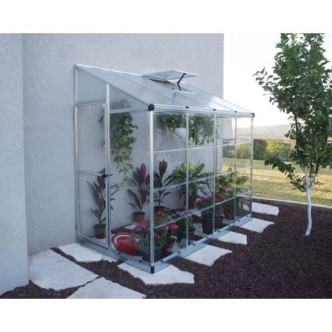 Canopia Lean-To Serra Da Giardino in Policarbonato Argento 244X124X225 cm Ibrida (1/8)