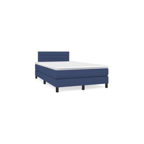 Sommier à lattes de lit avec matelas Bleu 120x200 Tissu (1/5)