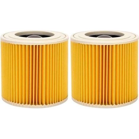 Lot de 2 filtres à cartouche pour Kärcher WD3 Premium, WD2, WD3, WD3P, MV2, MV3 - Filtre WD3 - Filtre de rechange pour aspirateur Kärcher 6.414-552.0/64145520 (1/4)