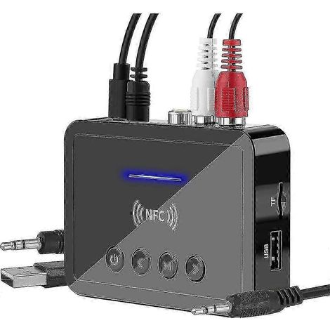 Émetteur-récepteur Bluetooth 5.0, radio FM stéréo, entrée auxiliaire, prise jack 3,5 mm, connexion sans fil RCA, NFC, adaptateur audio Bluetooth, compatible avec les téléviseurs, les ordinateurs et le (1/5)