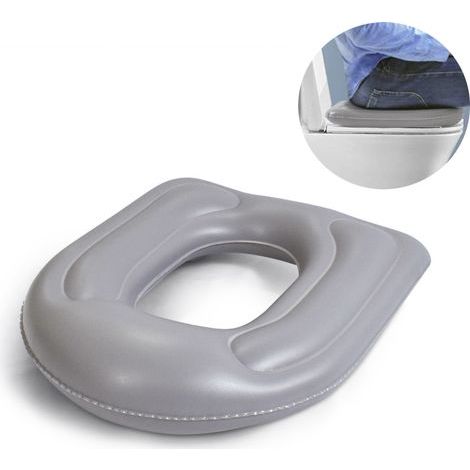 Inflatable Toilet Seat Cushion, Donut Shape Raised Cushion, Adjustable Height Toilet Seat, Tailbone Pain Relief