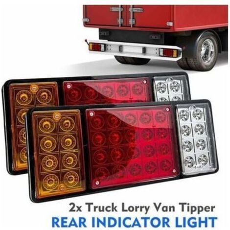 Lot de 2 feux arrière de voiture 12V 36 LED, clignotants d'arrêt pour camion remorque camion caravane Van feu de recul
