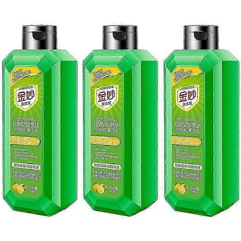 Lot de 3 nettoyants multifonctionnels puissants, spray détachant et dégraissant polyvalent pour la cuisine, la salle de bain et la voiture. (1/4)
