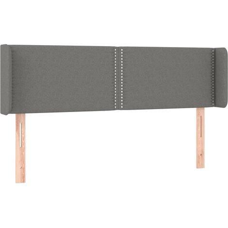 Testiera letto accessorio camera da letto mobili LED 147 x 16 x 78/88 cm tessuto grigio scuro TDL0201134