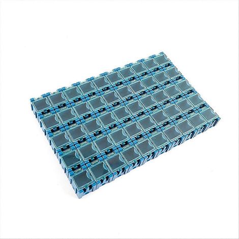 Kit de mini-boîtes de rangement bleues pour composants électroniques SMD/SMT (1/5)
