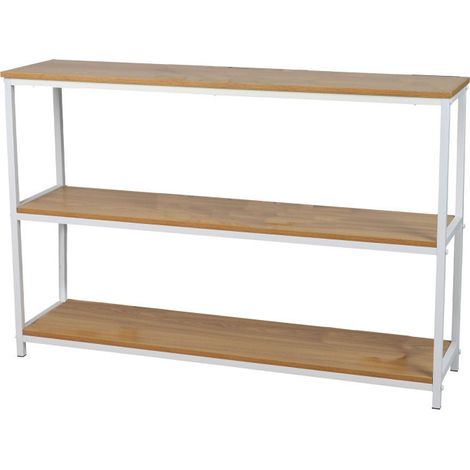 Table console à 3 niveaux en bois et métal "La Casa Blanca" - Blanc - L 120 x l 30 x H 80 cm - Livraison gratuite (1/4)