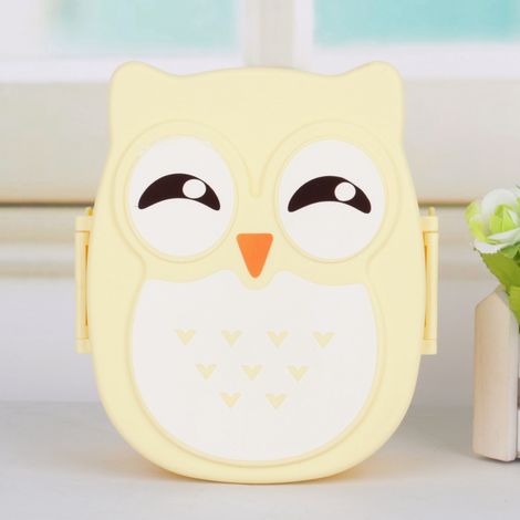 Tragbare Lunchbox aus Kunststoff mit Eulenmotiv, lebensmittelecht und mikrowellengeeignet (1/5)