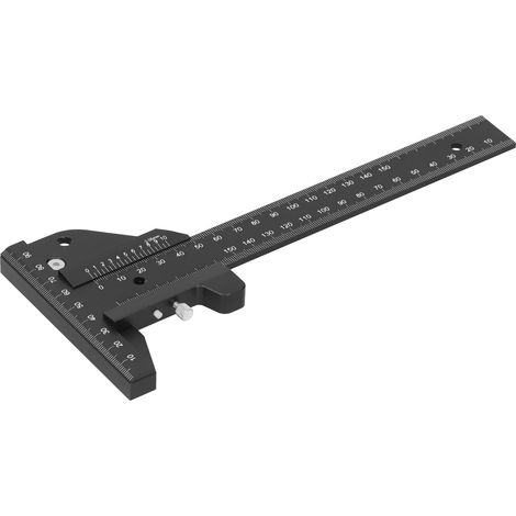 Tracer à bois en aluminium, règle à tracer en T pour menuiserie, outil de mesure et marquage de précision, gabarit de traçage robuste (1/5)