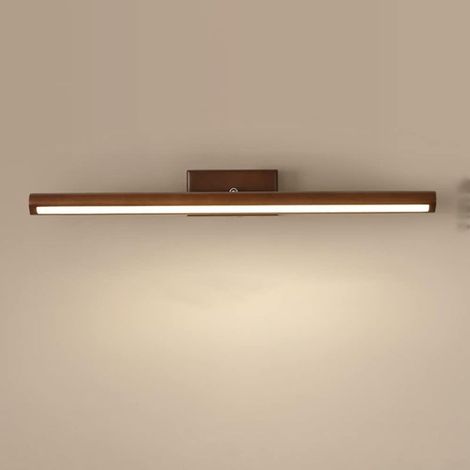 Aplique de pared LED de madera maciza y acrílico, luz blanca cálida, 18 W (80 cm). (1/5)
