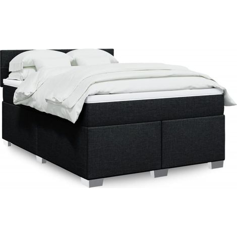 Boxspringbett mit Matratze Schwarz 140x190 cm Stoff vidaXL (1/5)