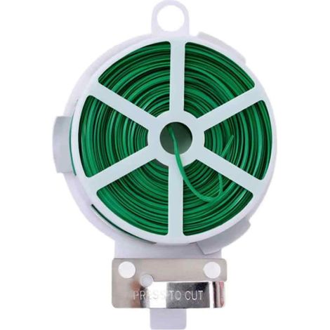 Attache-plantes en plastique et fer vert, idéale pour le jardinage et le support de plantes. (1/5)