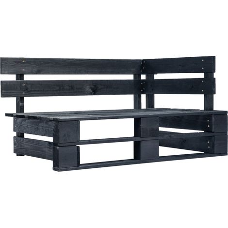 Maison Exclusive - 6-tlg. Paletten-Lounge-Set Schwarz Imprägniert (1/5)