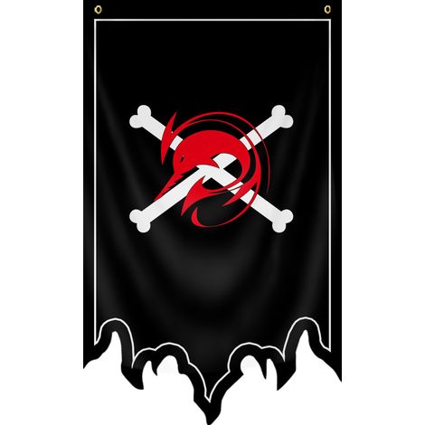 Drapeau pirate extraterrestre - Décoration de fête d'Halloween avec crâne - Décoration murale One Piece - 70 x 125 cm (vinyle) - 2 trous - WSJ-10
