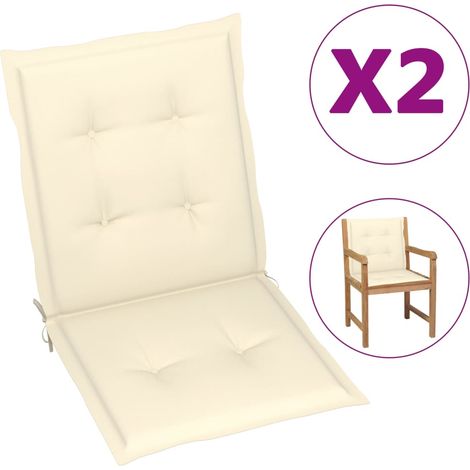 vidaXL Coussins de chaise de jardin 2 pc Crème 100 x 50 x 3 cm