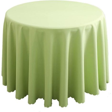 Nappe ronde en polyester, 220 cm, Vert, pour table basse et table à manger