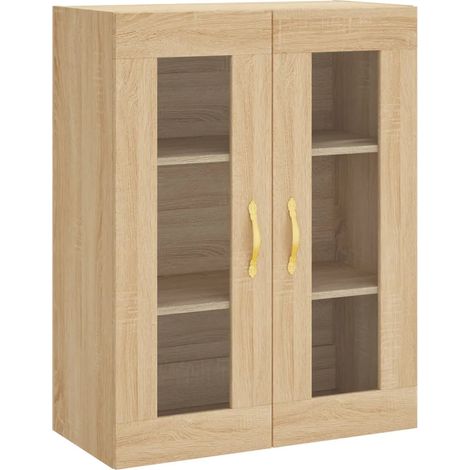 Mobiletto a muro moderno di design con pratico spazio contenitivo 69,5 x 34 x 90 cm legno di rovere Sonoma 020048612