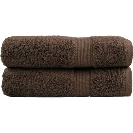 Serviettes de qualité supérieure SOLUND, lot de 2, marron, 50 x 100 cm, 600 g/m²