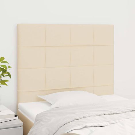 vidaXL Cabecero de cama de tela color crema 80x5x118/128 cm (1/5)